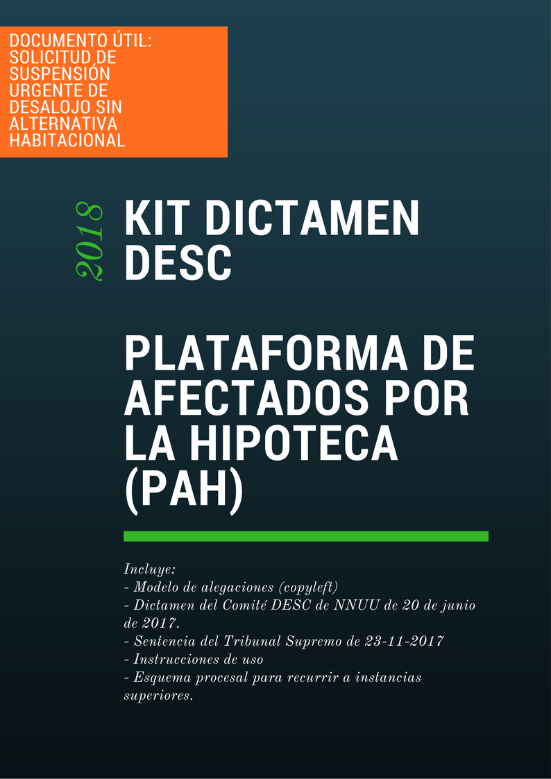 Lee más sobre el artículo Nuevo pack de documentos útiles – “Kit Dictamen DESC” para paralización urgente de desalojos